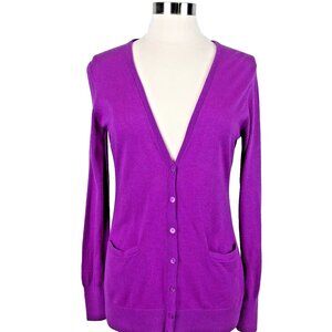 Nordstrom Collection Cardigan Sweater Medium Womens CASHMERE SILK Classic Preppy